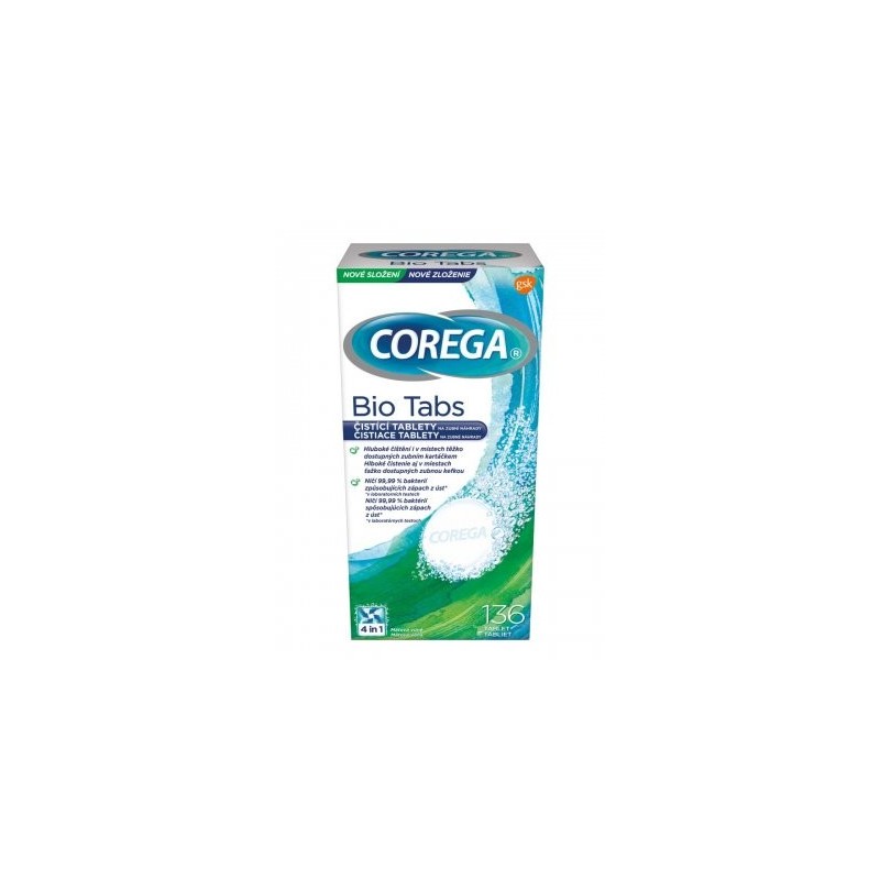 Corega BIO Antibakteriální tablety 136ks