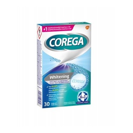 Corega Whitening Antibakteriální tablety 30ks