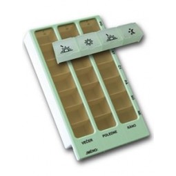 OBZOR Dávkovač léků SET 02 zelený typ 04 denní