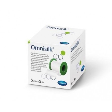 Omnisilk Náplast bílé hedvábí 5 cm x 5 m cívka 1 ks