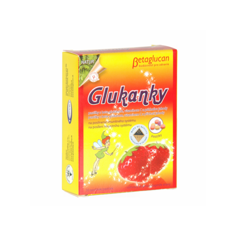 TOPVET Glukánky dětské pastilky jahodové 30 ks