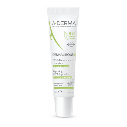 A-DERMA Dermalibour+ Reparační CICA Balzám na rty 15 ml