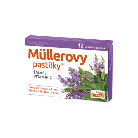 Müllerovy pastilky šalvěj vitamin C 12 ks