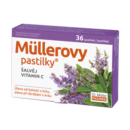 Müllerovy pastilky šalvěj vitamin C 36 ks