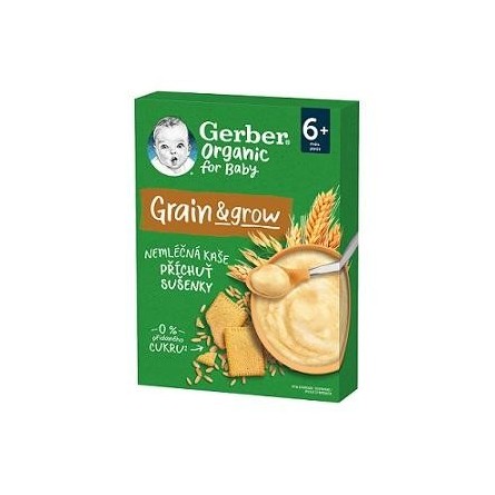 GERBER Organic nemléčná kaše s příchutí sušenky 200 g