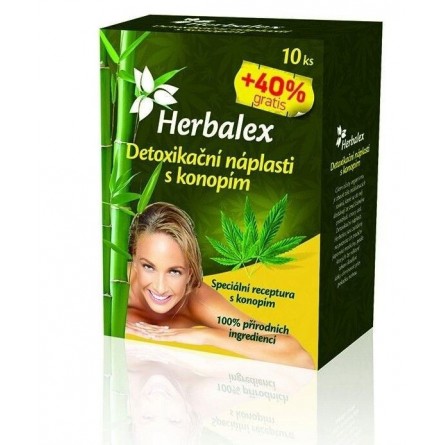 HERBALEX Detoxikační náplast s konopím 10 ks + 40 % zdarma