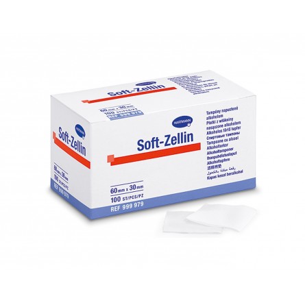 Soft-Zellin tampony s alkoholem 60 x 30 mm 100 kusů