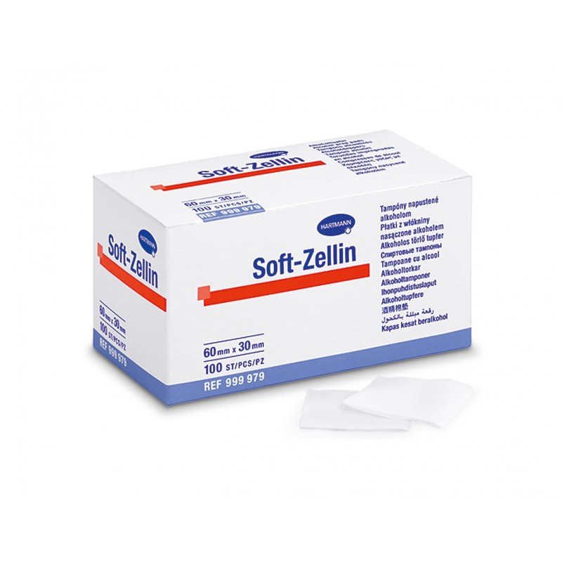 Soft-Zellin tampony s alkoholem 60 x 30 mm 100 kusů