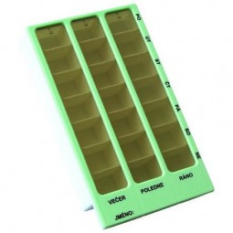 OBZOR Dávkovač léků typ 02 týdenní zelený