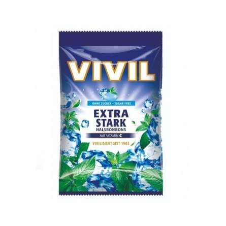 VIVIL Extra silný mentol vitamin C bez cukru 80 g