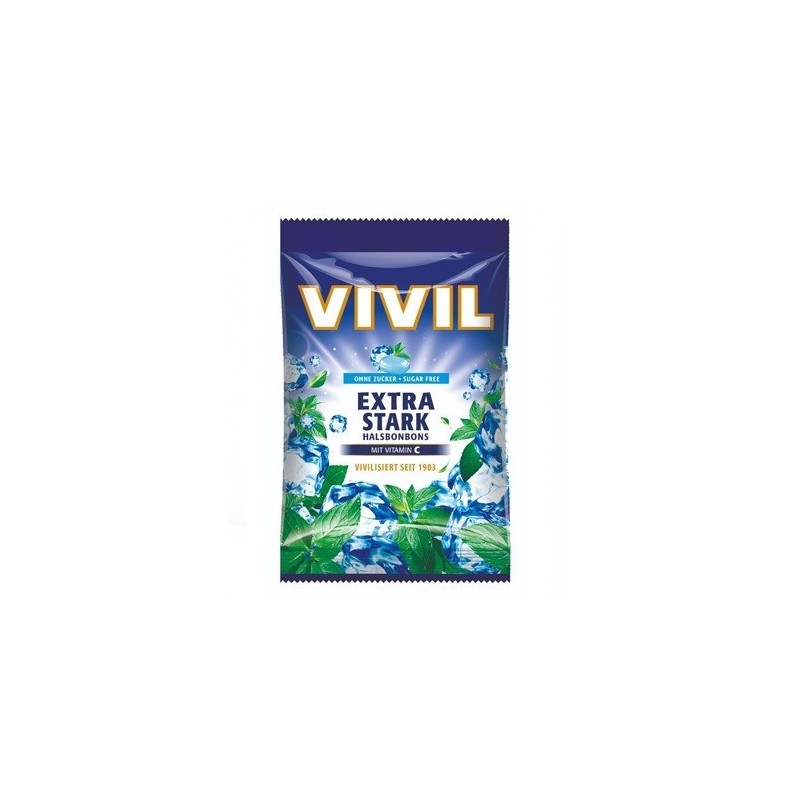 VIVIL Extra silný mentol vitamin C bez cukru 80 g