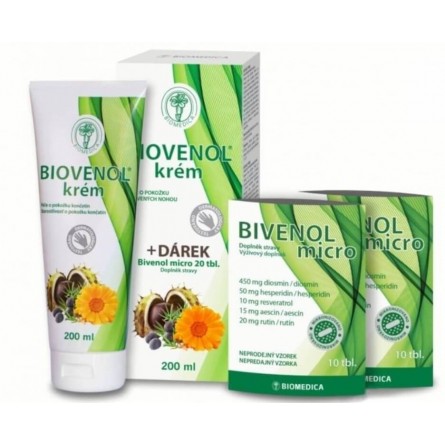 Biovenol krém 200 ml + dárek Biovenol micro 20 tbl.