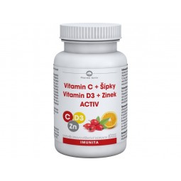 Pharma Activ Vitamin C + Šípky Vitamin D3 + Zinek ACTIV 60 tablet