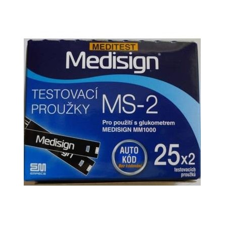 MEDISIGN Testovací proužky Meditest MS-2 50 ks