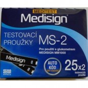 MEDISIGN Testovací proužky Meditest MS-2 50 ks