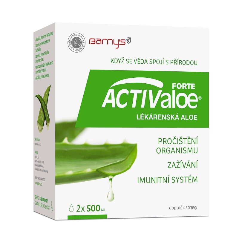 BARNYS ACTIValoe forte lékárenská aloe 2x500 ml