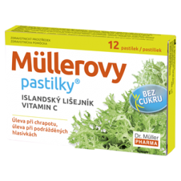 Müllerovy pastilky islandský lišejník vitamin C bez cukru 12 ks