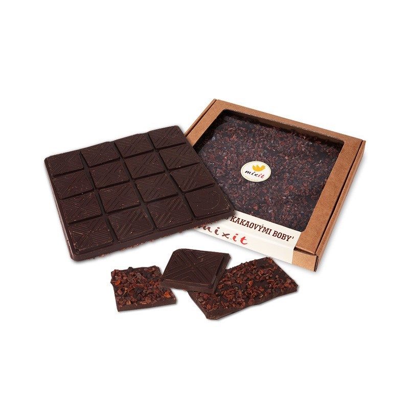 Mixit Čokoláda Hořká s kakaovými boby 250 g
