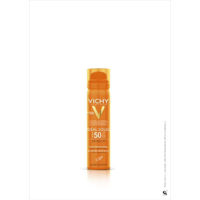 VICHY Idéal Soleil Osvěžující opalovací sprej na obličej SPF 50 75 ml