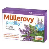 Müllerovy pastilky šalvěj vitamin C bez cukru 36 ks