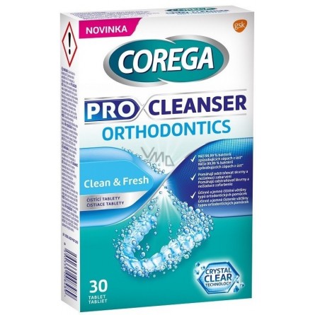 Corega Pro Cleanser Orthodontics čisticí tablety 30 ks