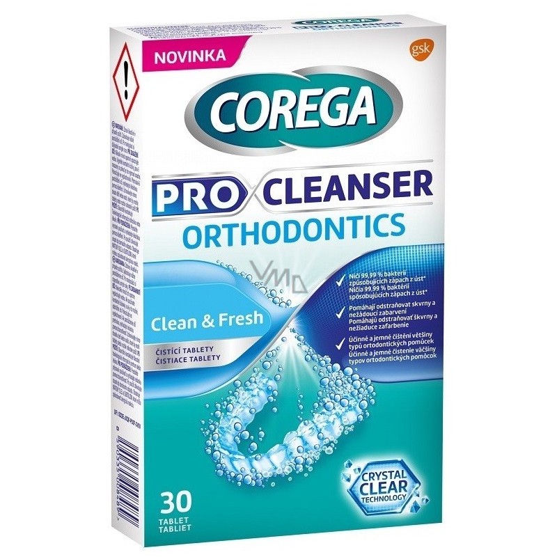 Corega Pro Cleanser Orthodontics čisticí tablety 30 ks