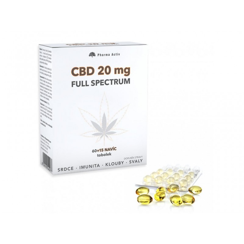 Pharma Activ CBD 20 mg Full Spectrum 60+15 tobolek