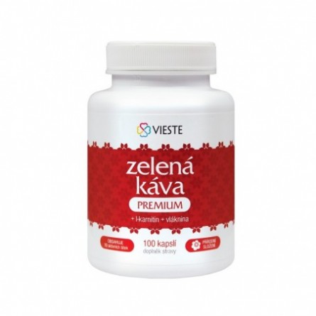 Vieste Zelená káva premium s l-karnitinem a vlákninou 100 kapslí