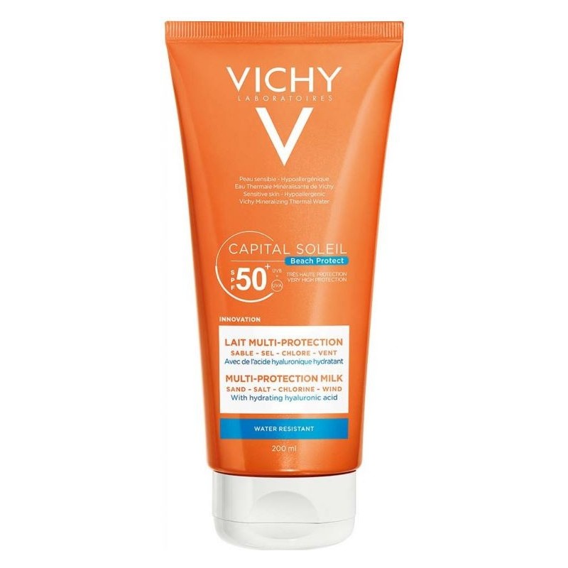 VICHY Capital Soleil Beach Protect Multi-protekční hydratační mléko SPF 50+ 200 ml