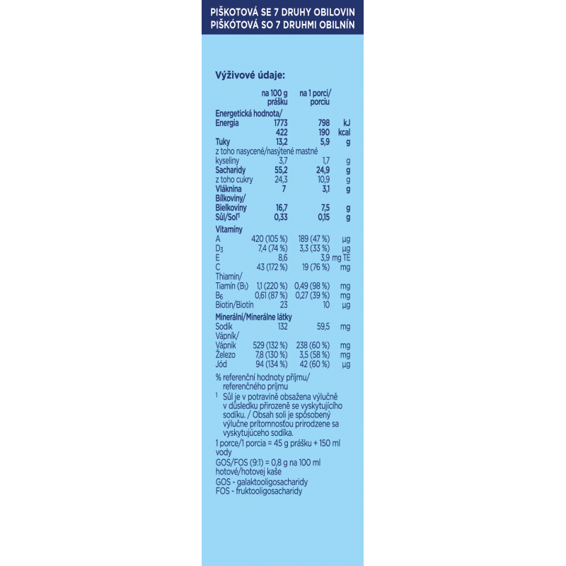 NUTRILON Piškotová kaše se 7 druhy obilovin 225 g