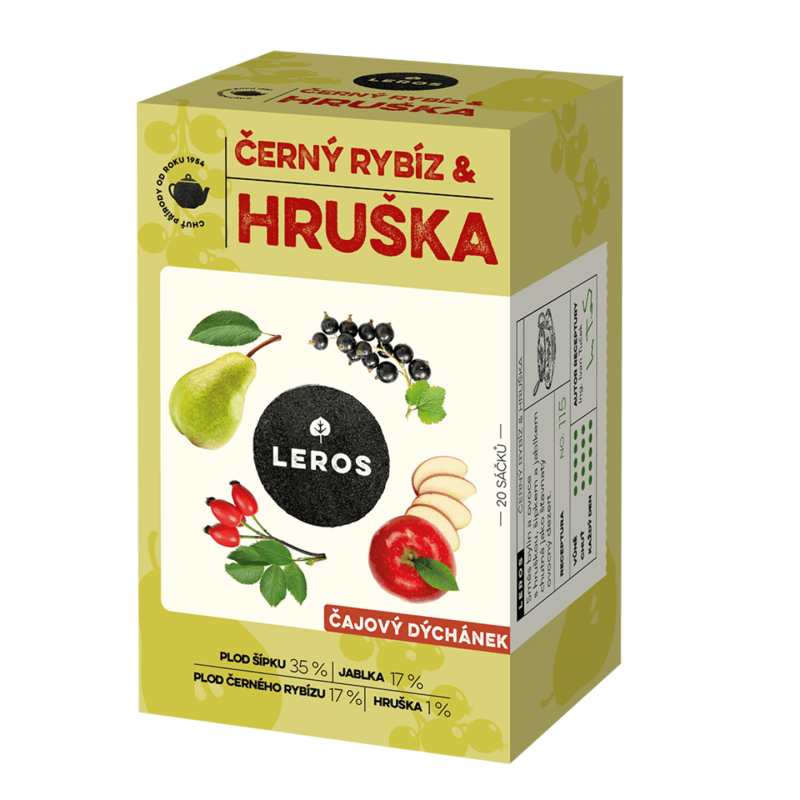 LEROS Čajový dýchánek černý rybíz & hruška 20x2.5 g