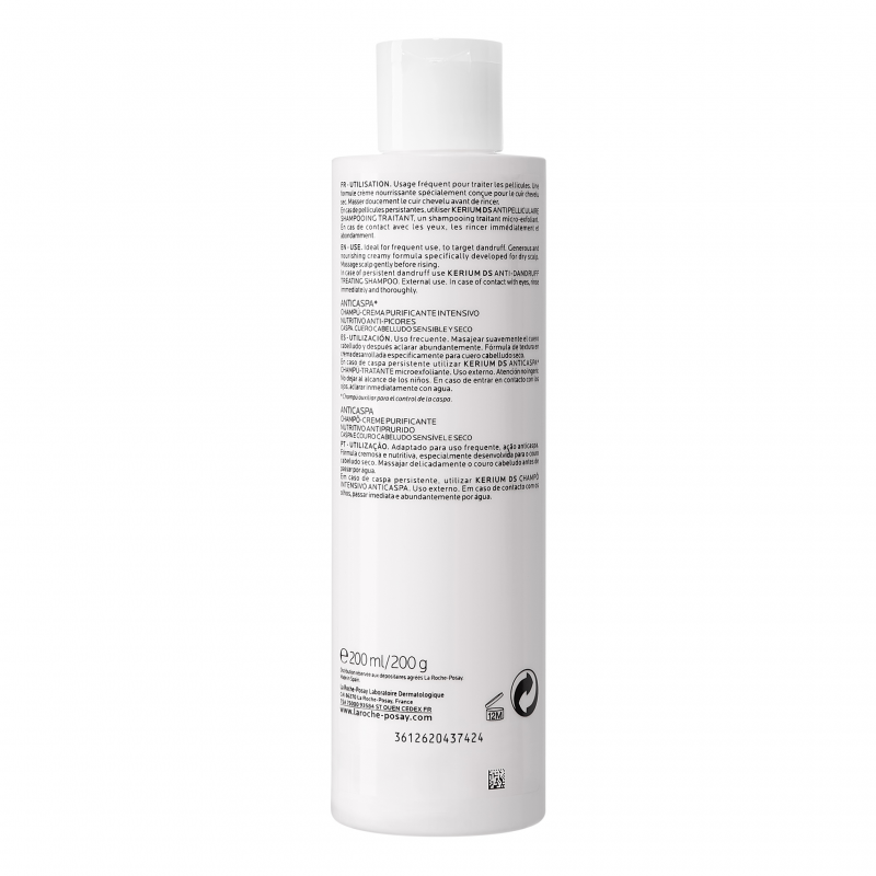 LA ROCHE-POSAY Kerium Krémový šampon na suché lupy 200 ml