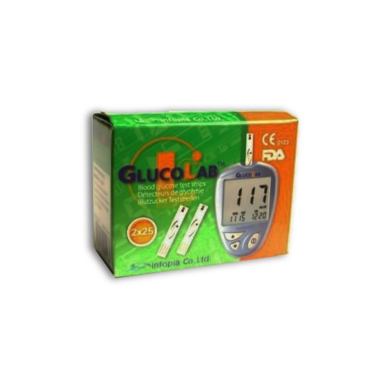 GLUKOLAB Testovací proužky pro glukometr GlucoLab 50 ks