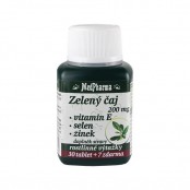 Medpharma Zelený čaj 200 mg + vitamin E + selen + zinek 37 tablet