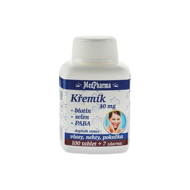 Medpharma Křemík 30 mg + biotin + selen + PABA 107 tablet