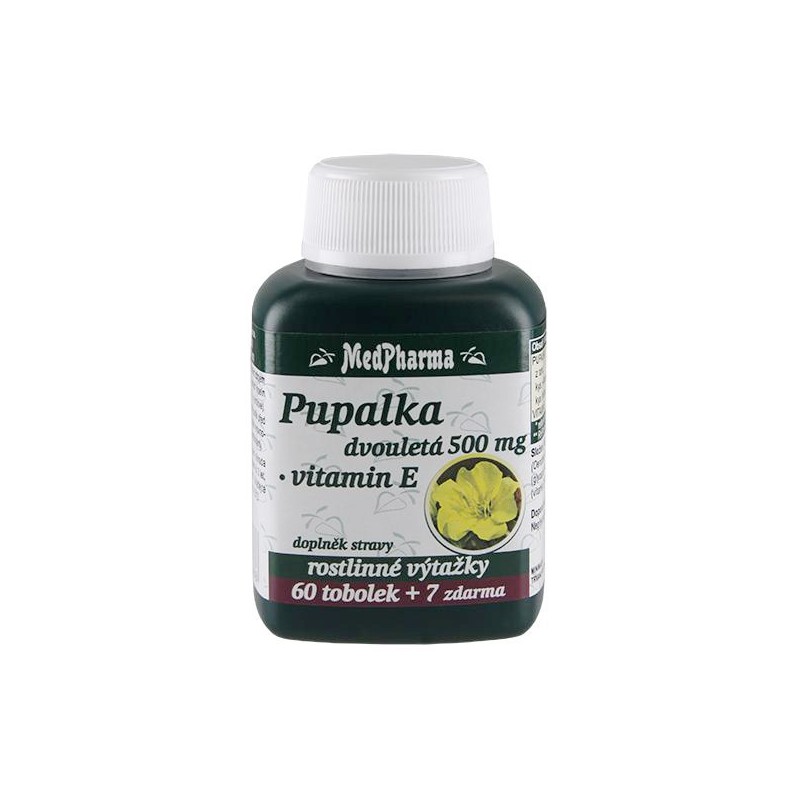 Medpharma Pupalka dvouletá 500 mg + vitamin E 67 tobolek