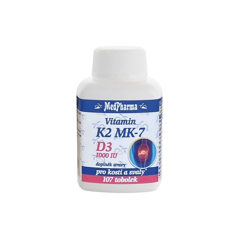 Medpharma Vitamin K2 MK-7 + D3 1000 IU 107 tobolek
