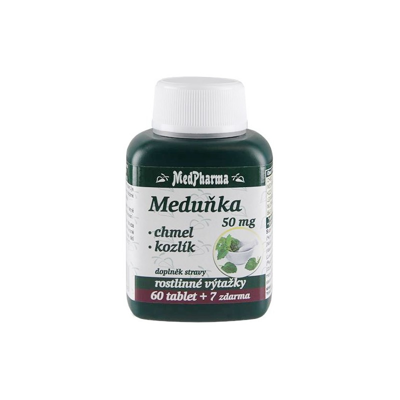 Medpharma Meduňka 50 mg + chmel + kozlík 67 tablet