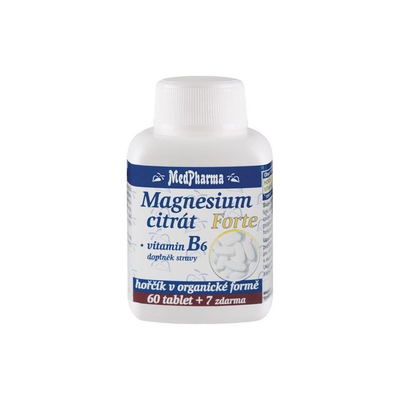 Medpharma Magnesium citrát Forte + vitamin B6 67 tablet