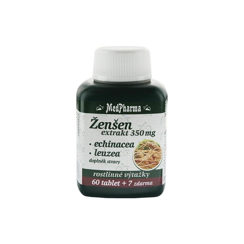 Medpharma Žen-šen 350 mg + echinacea + leuzea 67 tablet