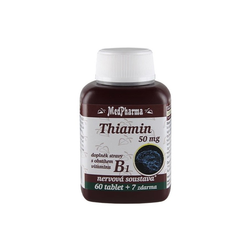 Medpharma Thiamin 50 mg – doplněk stravy s obsahem vitaminu B1 67 tablet