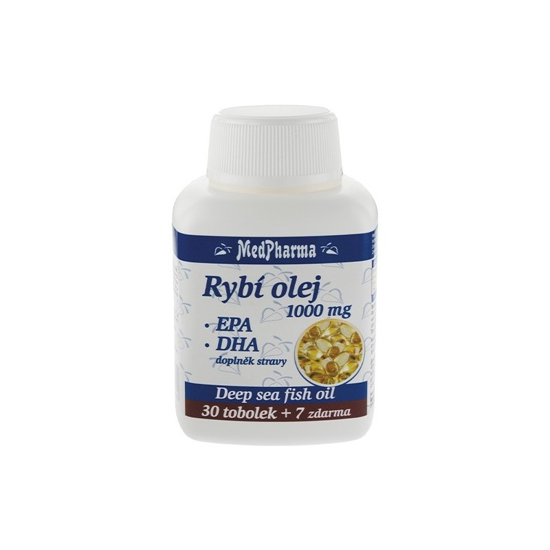 Medpharma Rybí olej 1000 mg – EPA + DHA 37 tobolek