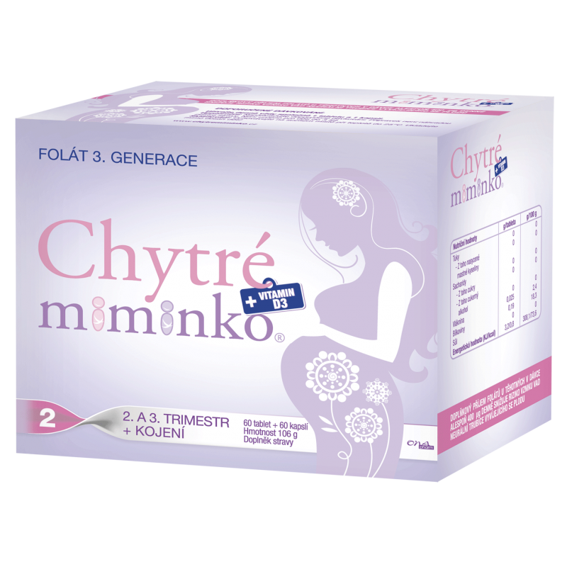 Chytré miminko methylfolát 2 s DHA 60 tablet + 60 kapslí