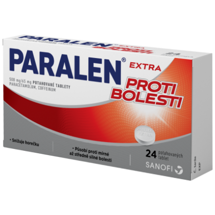 Paralen Extra proti bolesti 500mg/65mg 24 potahovaných tablet