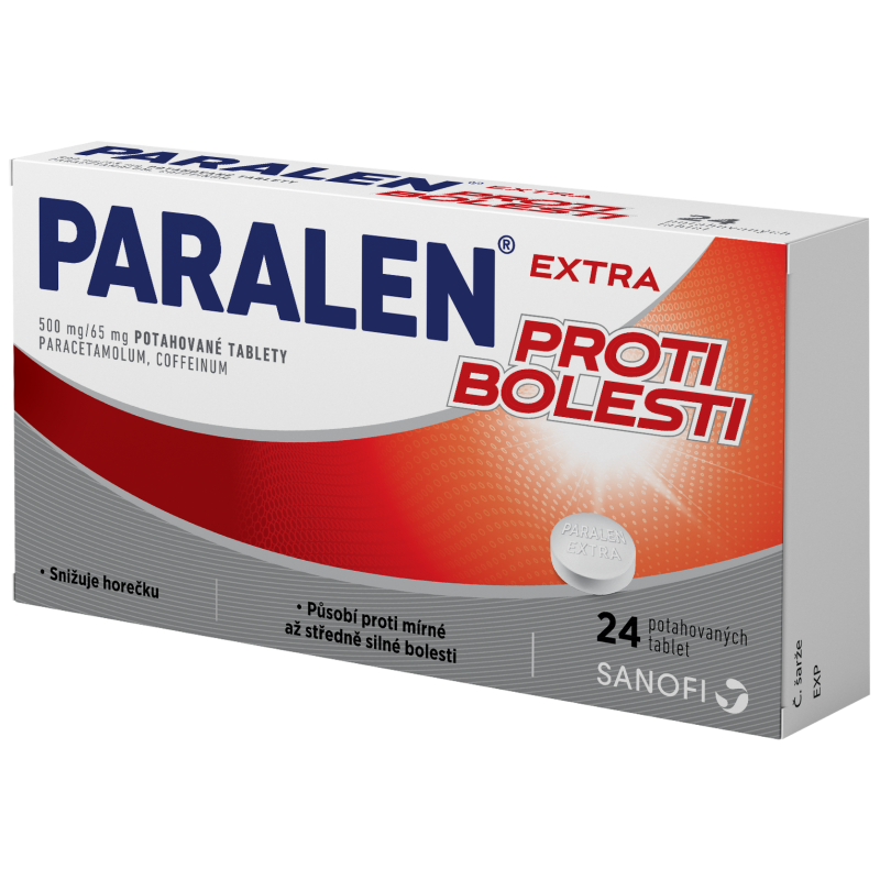 Paralen Extra proti bolesti 500mg/65mg 24 potahovaných tablet