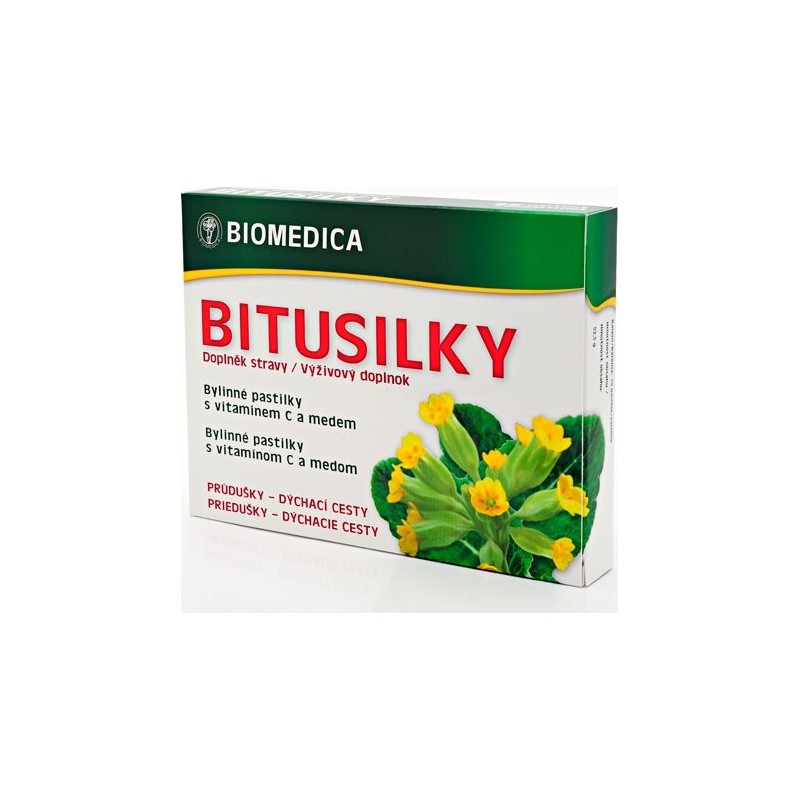 Biomedica Bitusilky bylinné pastilky s medem 15+2 pastilek
