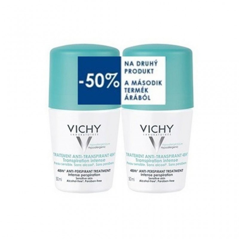 VICHY Antiperspirant 48h proti nadměrnému pocení roll-on 2x50 ml