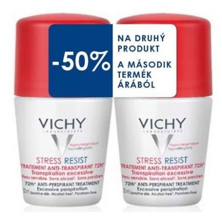 VICHY Stress Resist 72h proti nadměrnému pocení roll-on 2x50 ml