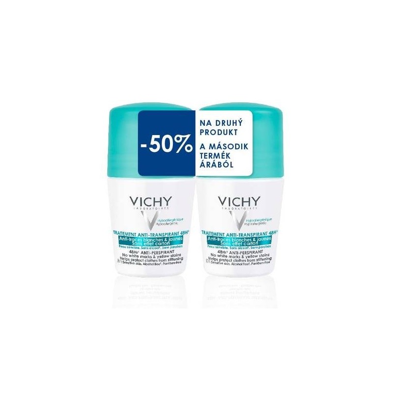 VICHY Antiperspirant 48h roll-on 2x 50 ml