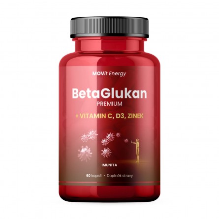 MOVit BetaGlukan PREMIUM + Vitamin C, D3, Zinek 60 kapslí